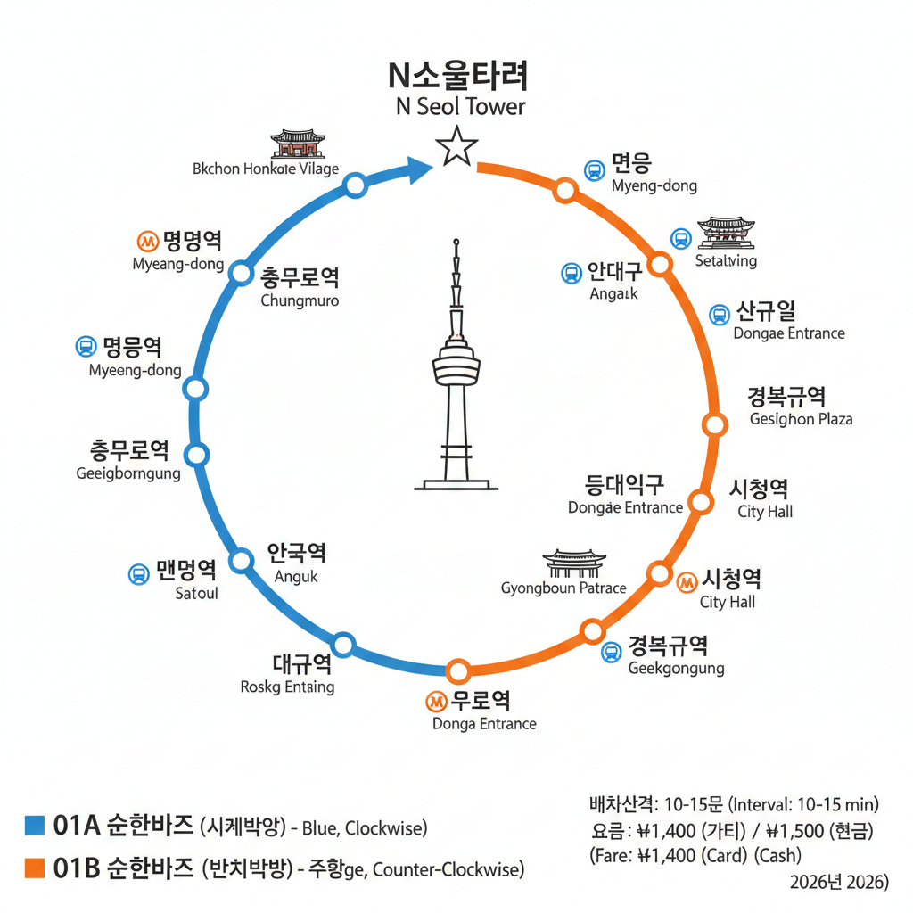 循環バスのマップ